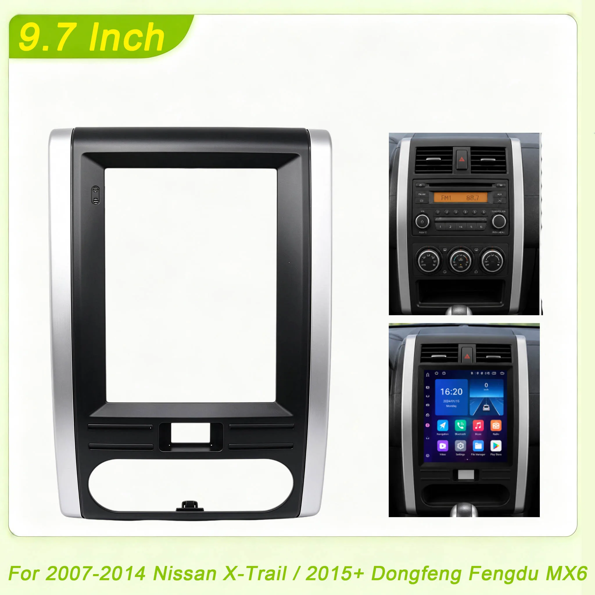 For 2007-2014 Nissan X-Trail / 2015+ Dongfeng Fengdu MX6  9.7 Inch Center Console Navigation Panel Modification Frame.