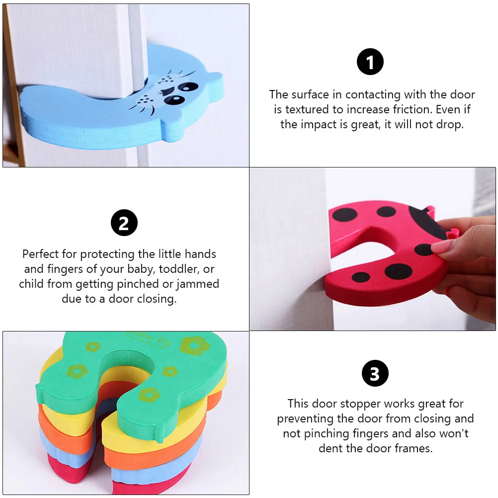 

10Pcs Cartoon Door Finger Pinch Guard Baby Protector Soft Eva Door Stopper Anti Pinch Home Safety Baby Finger Protector