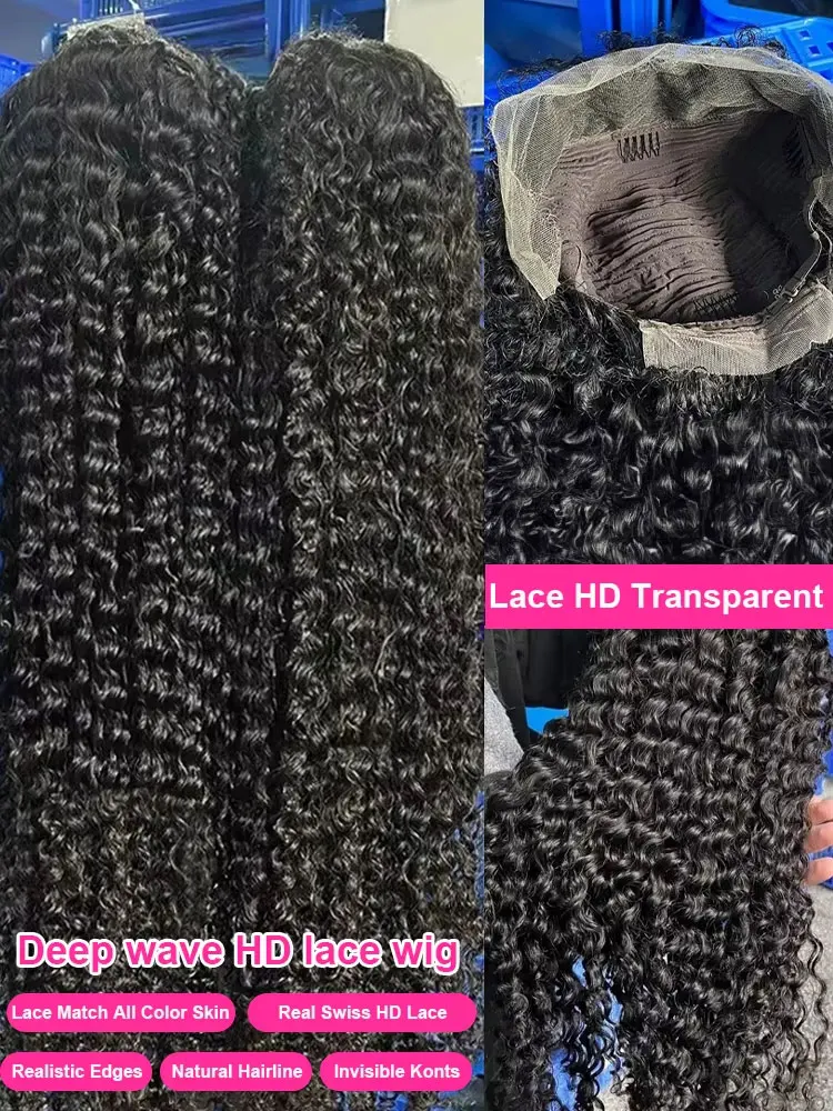 วิกผมแท้ 100% แบบลอนลึก วิกผมหน้าผากแบบลูกไม้ HD 13x4 13x6 วิกผมลูกไม้แบบลอนน้ำ วิกผมลอนเปียกและลอนน้ำ สำหรับผู้หญิง ลดราคา