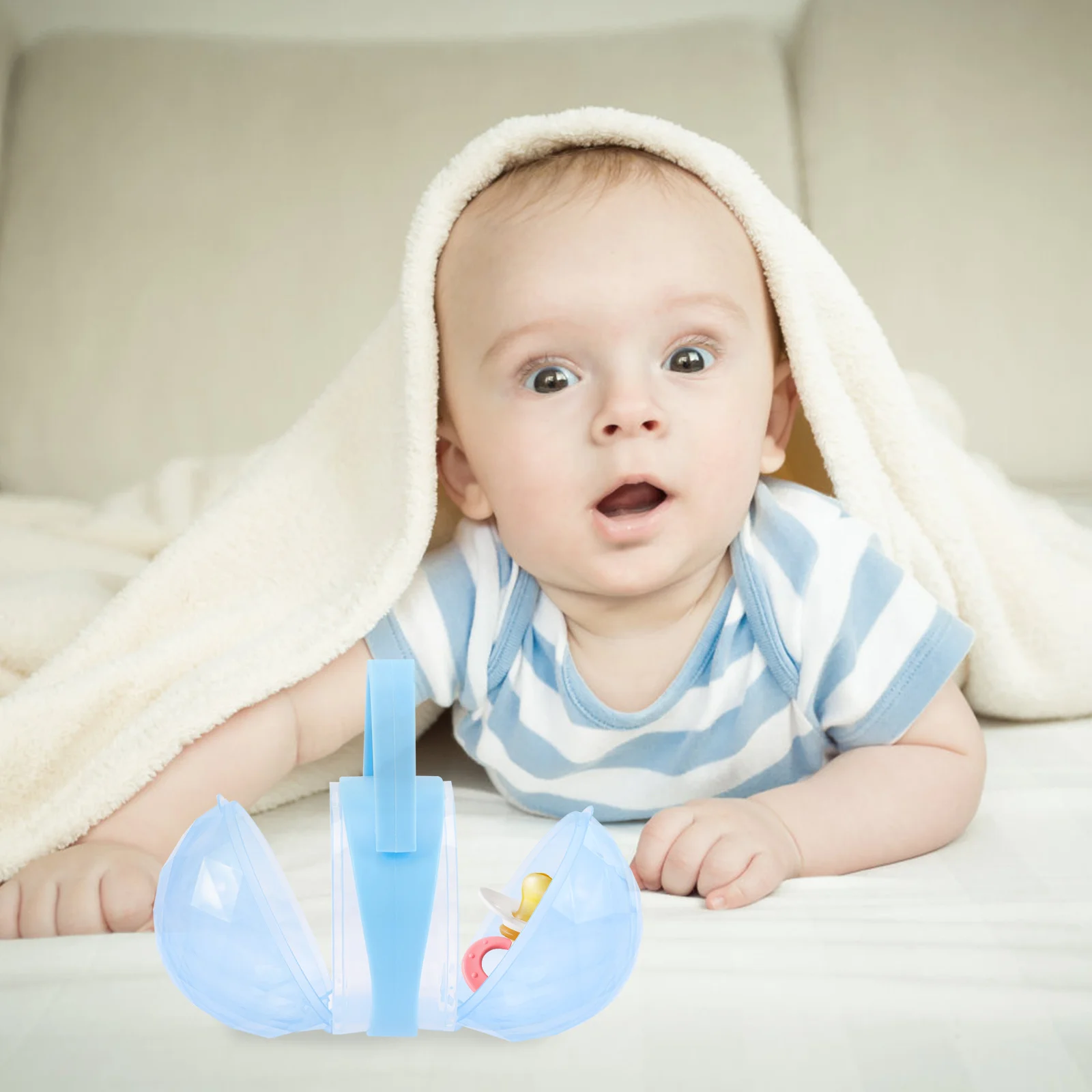 

4Sets Pacifier Storage Case Portable Baby Pacifier Holder Dustproof Box Smooth Surface Easy Open Travel Accessory