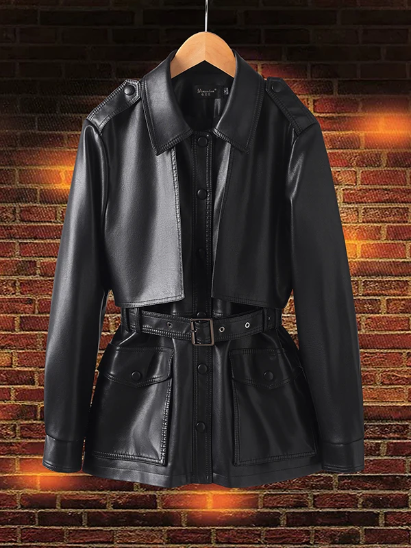   Giacca in Vera Pelle Ning con Imbottitura in Piuma, Cappotto Lungo da Donna Bianco Slim Fit, Capospalla Invernale