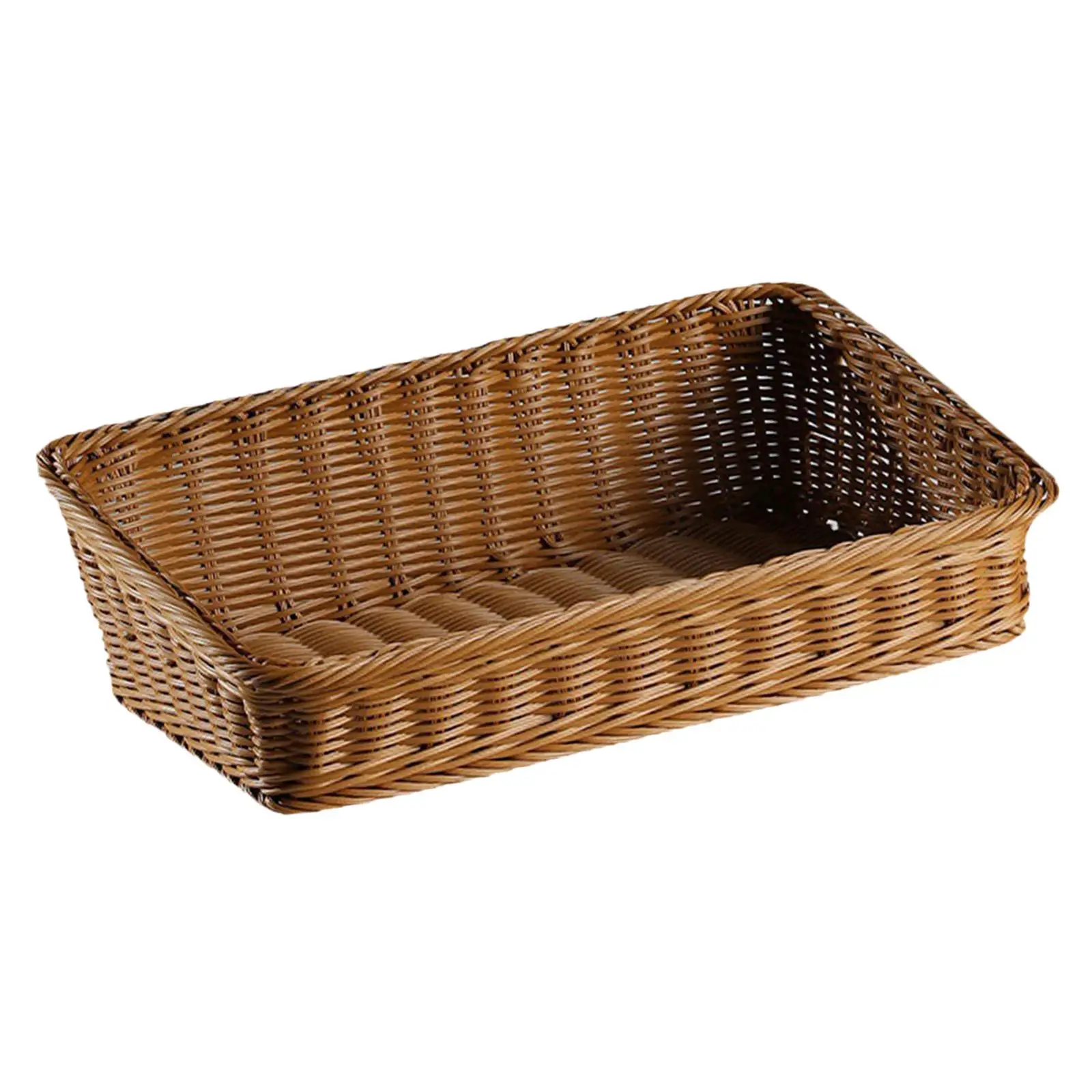 Bread Basket Imitation Rattan Basket Holder Food Display Handwoven Fruit Basket for Restaurant Living Room Table Picnic Camping