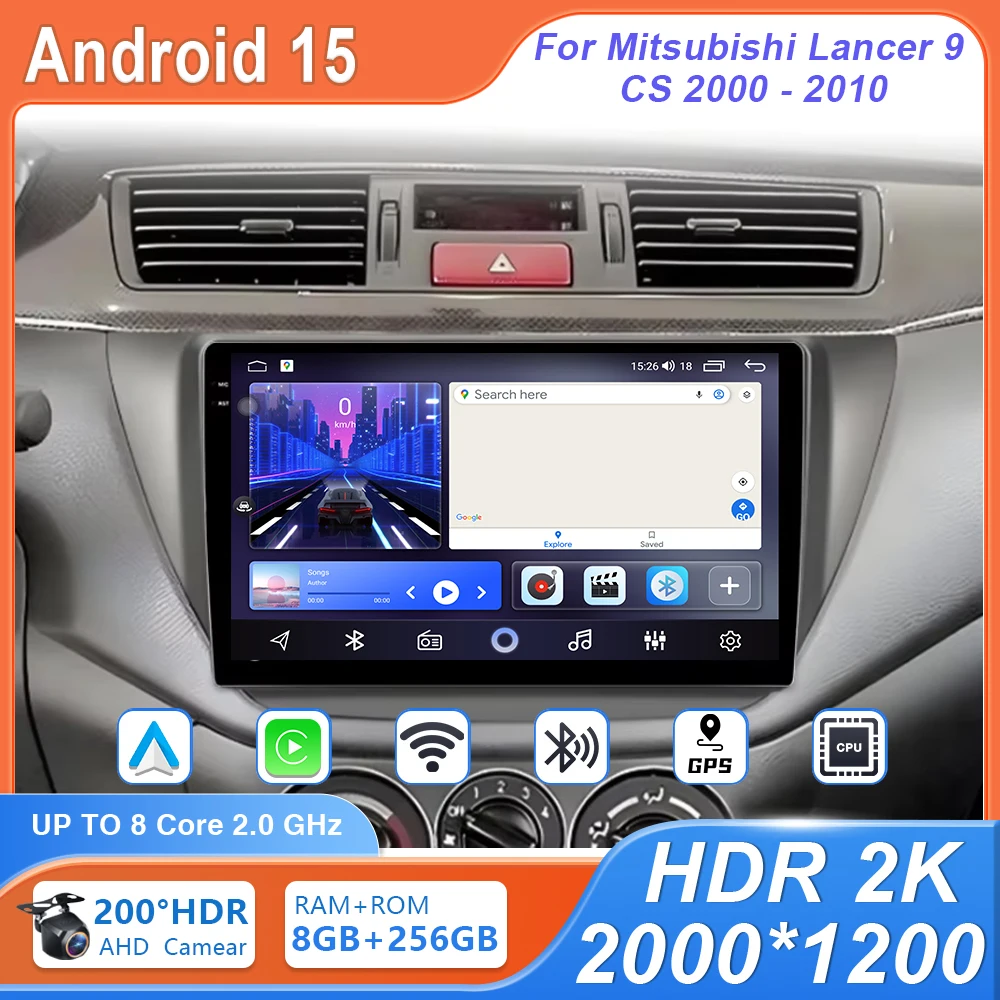 

Carplay GPS Navigation Multimedia For Mitsubishi Lancer 9 CS 2000 - 2010 Car Radio 4G WIFI Android 15 Auto Player No 2 din DVD