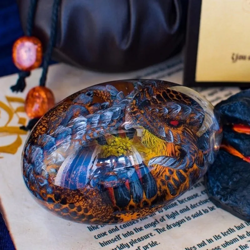 Crystal Transparent Resin Statue Dragon Egg  Dinosaur Egg Souvenir Resin Craft Luminous Handmade Dragon Eggs Home Decor Gift