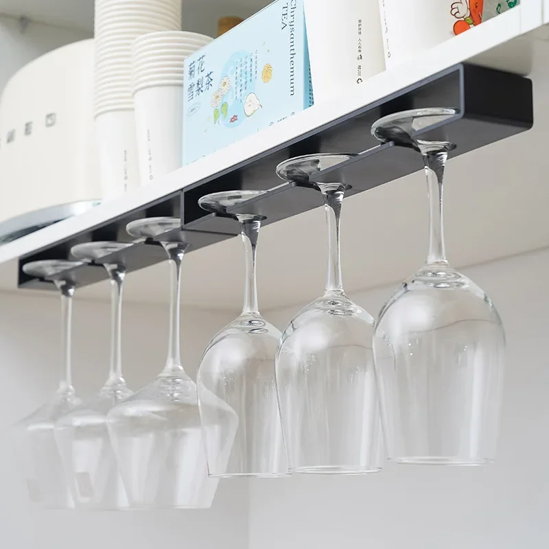 Scandinavian Style Inverted Wine Glass Holder - Kitchen and Dining Room Creative Hanging Cup Holder for Coffee and Wine Glasses