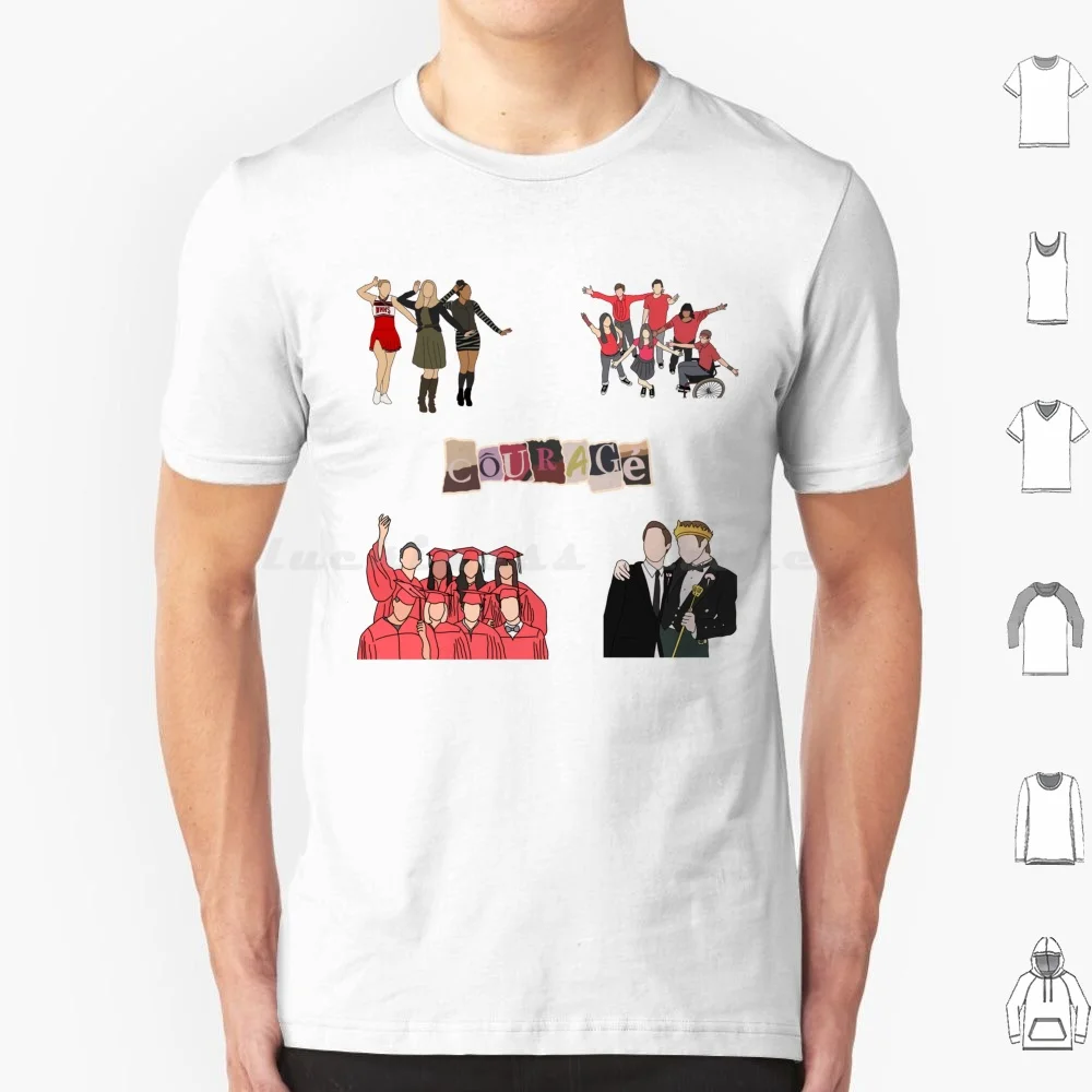 Glee Mini Sticker / Magnet Pack Set 2 T Shirt Big Size 100% Cotton Glee Glee Cast Glee Tv Show Puck Noah Puckerman Mark Salling