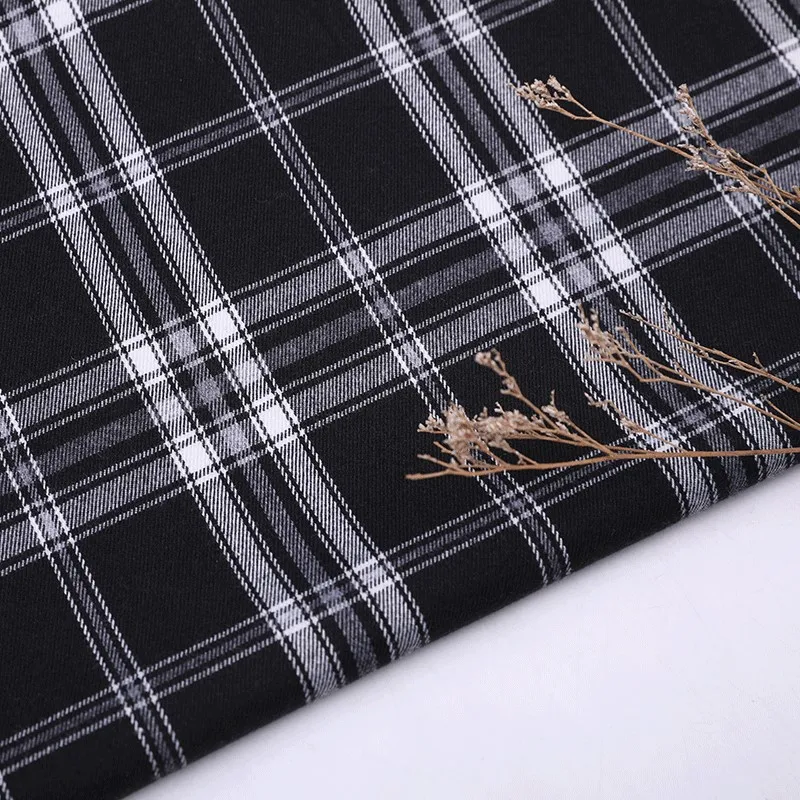 Black and white woven fabric for uniforms suits shirts plaid skirts