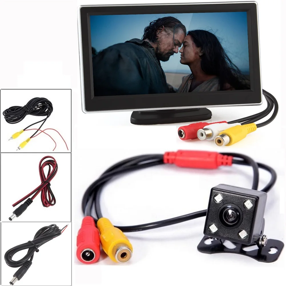 5 Inch 480X272 Pixel Tft Lcd-kleurenscherm Car Rear View Monitor + 420 Tv Lijnen 170 Graden Lens nachtzicht Auto Achteruitkijk Camera