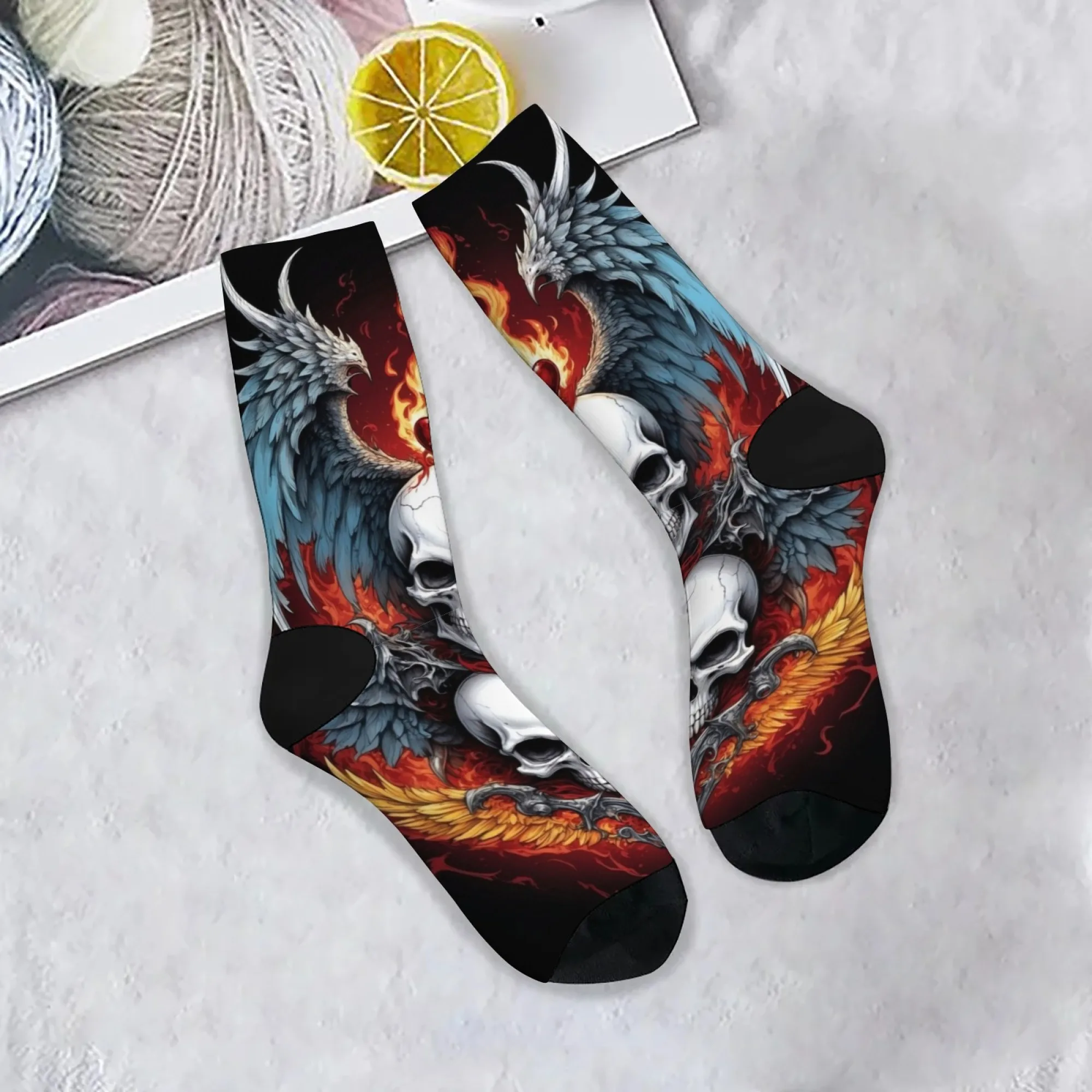 لهب الحب النسر الجمجمة الجوارب الجدة مضحك الرجال الجوارب Harajuku نمط الرجعية الاتجاه مجنون الشارع الهيب هوب الجوارب اكسسوارات هدية #1