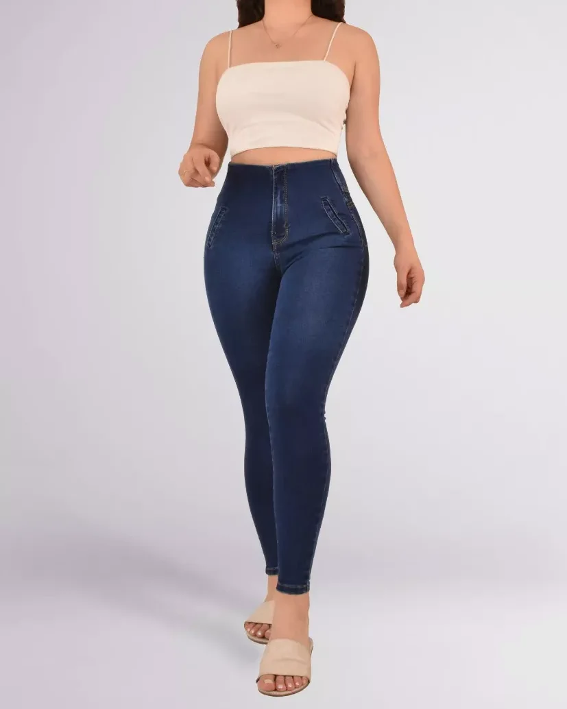 2024 Pencil Jeans Women Skinny Denim Pants Bottom Straight High Waist Stretch Female Trouser Streetwear Stretch Skinny Trousers