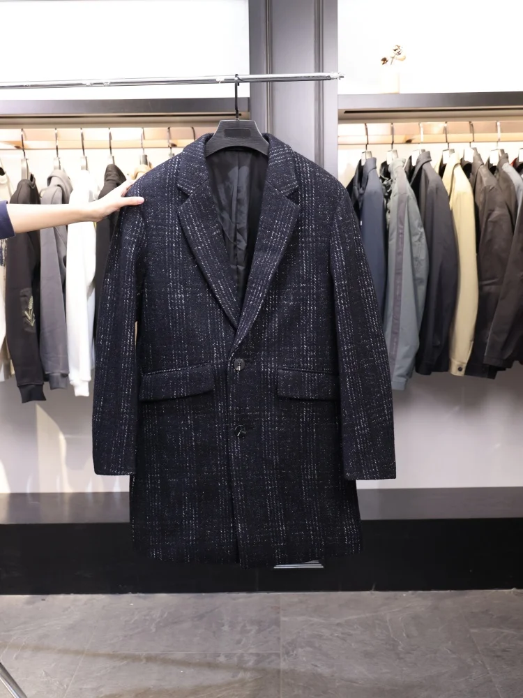 

Classic Men's Woolen Coat Faionable Versatile Sli 70 Wool Coat for Autumn And Winter Busin Casual Mid-Length Coat