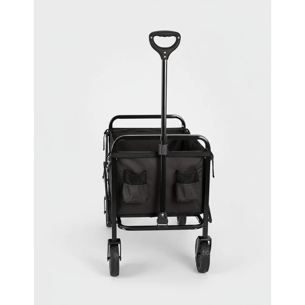 

Heavy Duty Folding Utility Wagon Cart for Outdoor Sports Camping Garden Shopping 265lbs Capacity Black