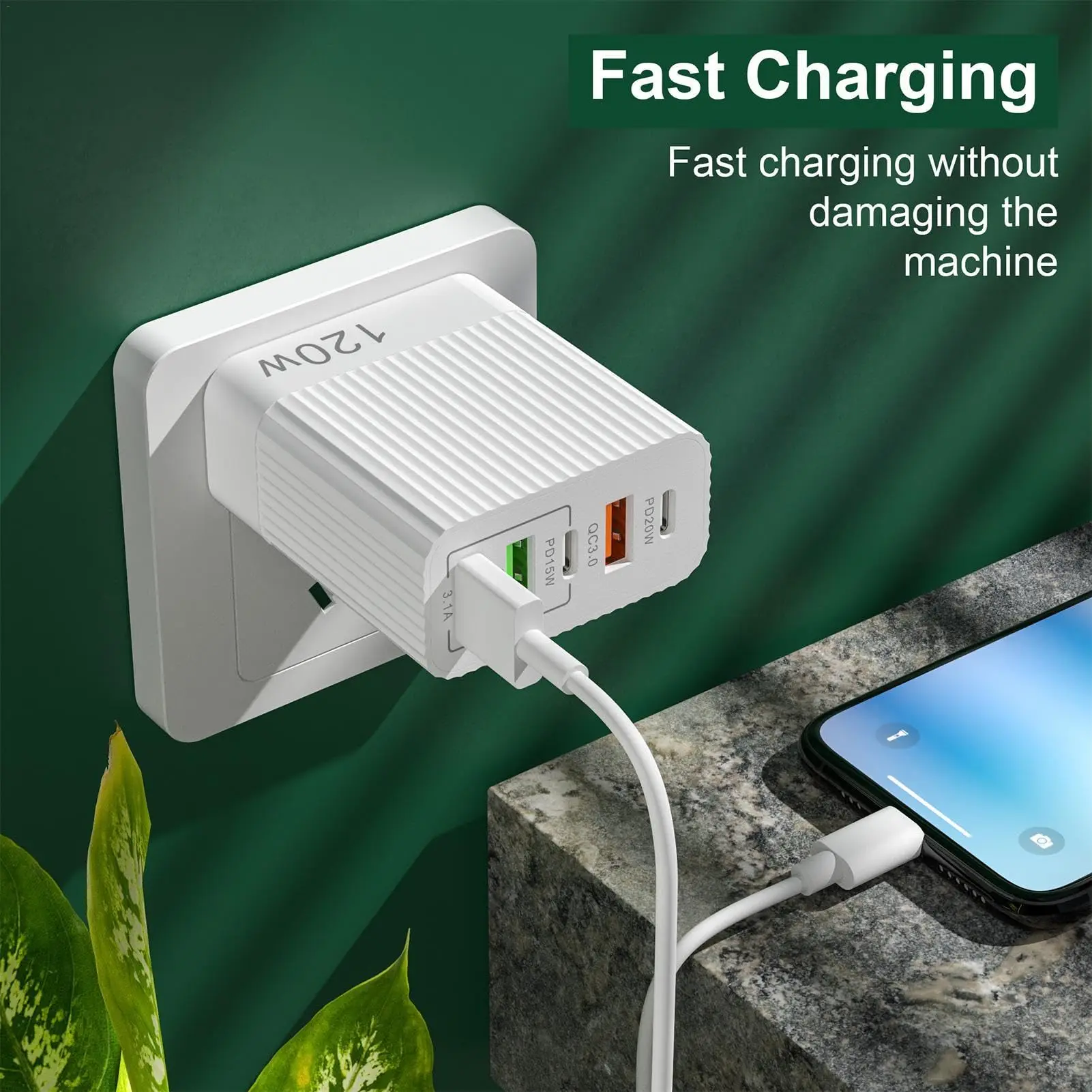 USB C Charger 120W PD Type C Charger Dual Ports Fast Charging For Samsung Xiaomi 14 Ultra iPhone 11 13 14 Travel Charger Adaptor