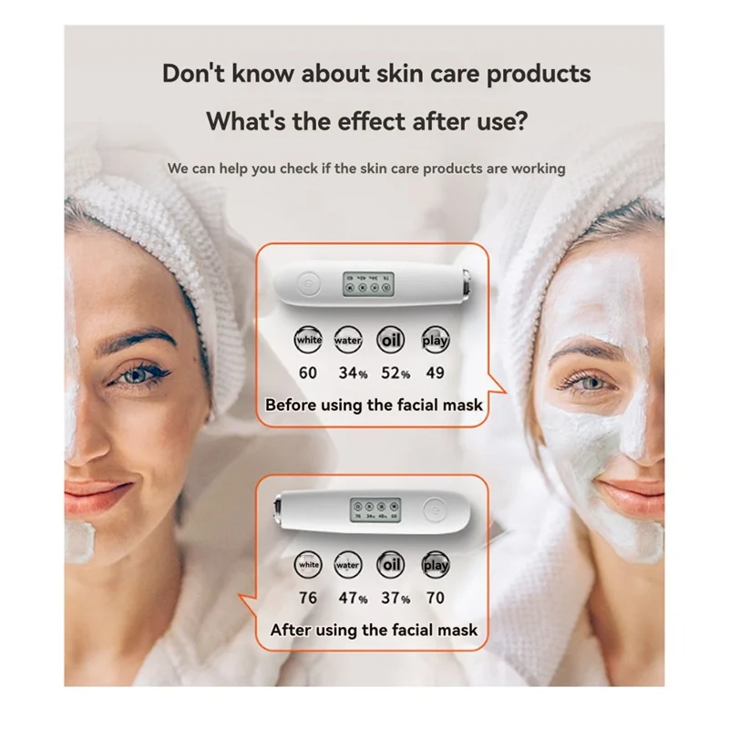 피부 테스터 펜 스마트 미용 기기 물 및 오일 함량 휴대용 개인 관리 도구-A54Q