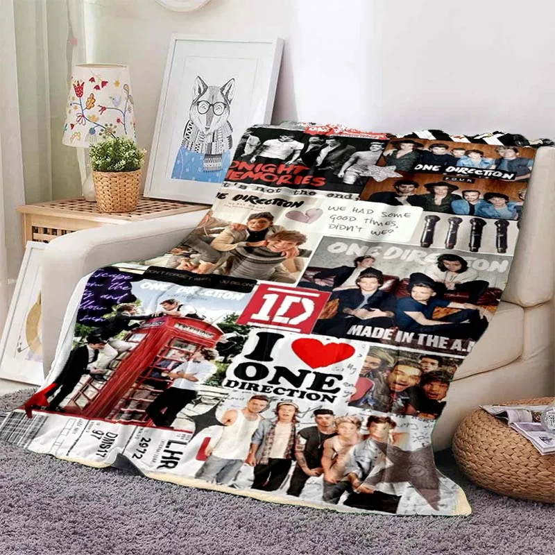 One D-Direction Band Member Print Flannel Blanket Ultra Soft Warm Throw For Game Room Bedroom Living Room Indoor Home Decor Gift