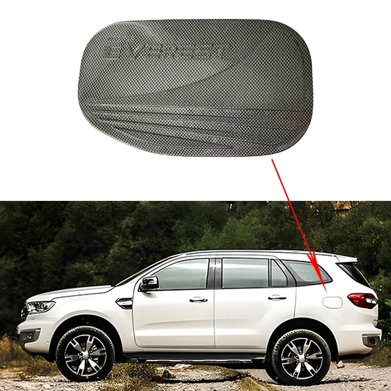 غطاء خزان الوقود الزيتي للسيارات لون الكربون لفورد ايفرست 2015-2019 أطقم هيكل لون الكربون الخارجي ملحقات الكسوة