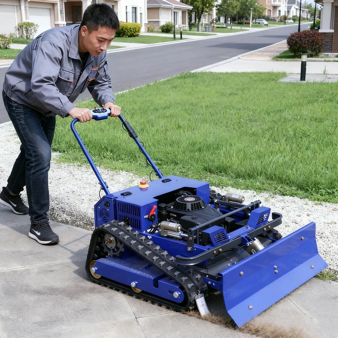 Customized CE EPA Approved All Terrain Lawn Mower - Agricultural Rubber Track Remote Control Robot Grass Trimmer