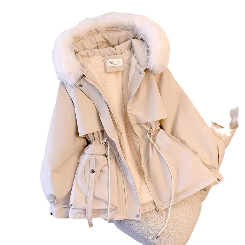 เสื้อแจ็คเก็ตขนเป็ดหนาแบบใหม่สไตล์เกาหลีสำหรับผู้หญิง ฤดูหนาว ปี 2025 ของ Pie Overcome  ไซส์ใหญ่ อุ่นสบาย