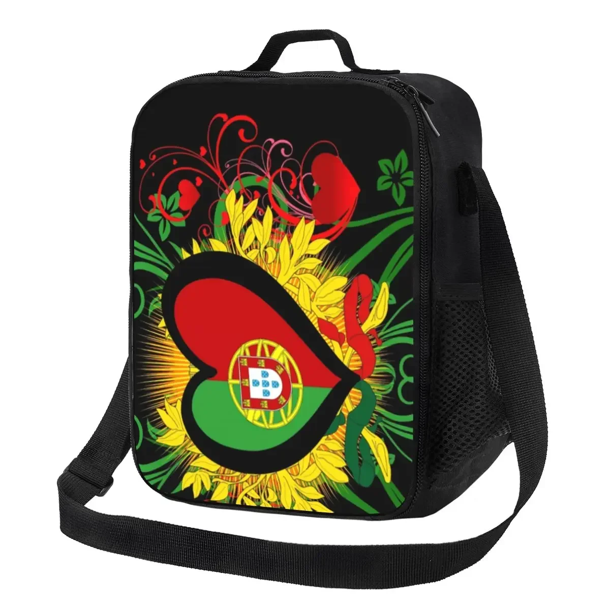 Custom Portugal Flag Heart Gifts Lunch Bag Men Women Cooler Thermal Insulated  Box for Kids School Children