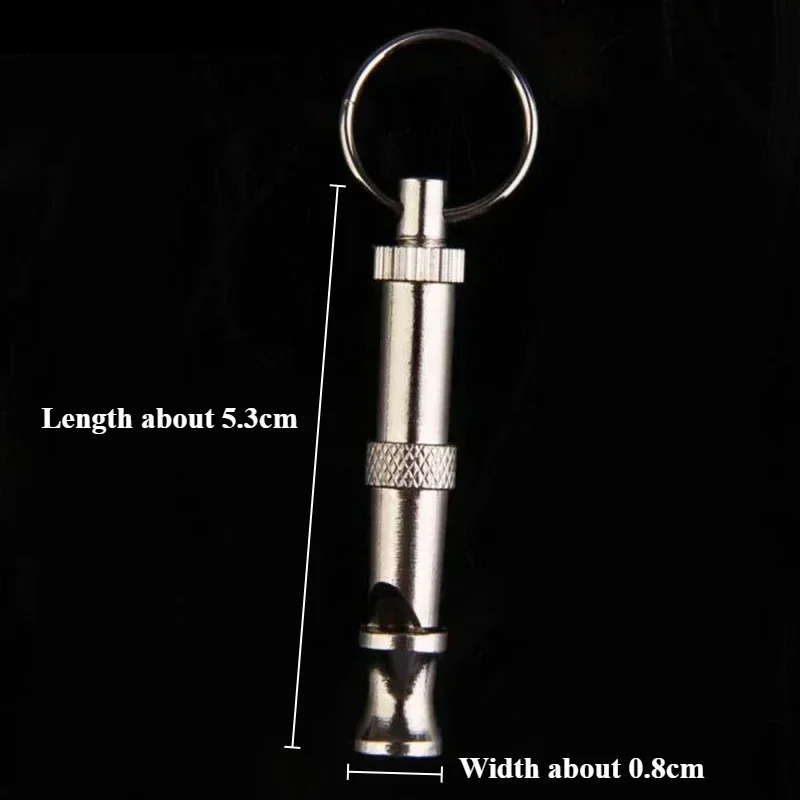 Two-tone Adjustable Pet Dogs Whistle Anti Bark Ultrasonic Sound Dogs Training Flute Interactive Cat Training Toys Keychain