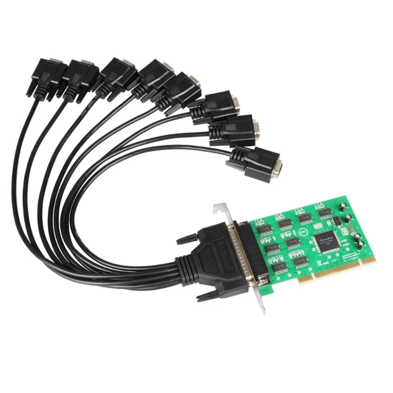 

1set PCI to 8Port RS232Serial Card DB9Desktop Computer COM Port for Multiple Device Efficient 926.1Kbps Data Transfer