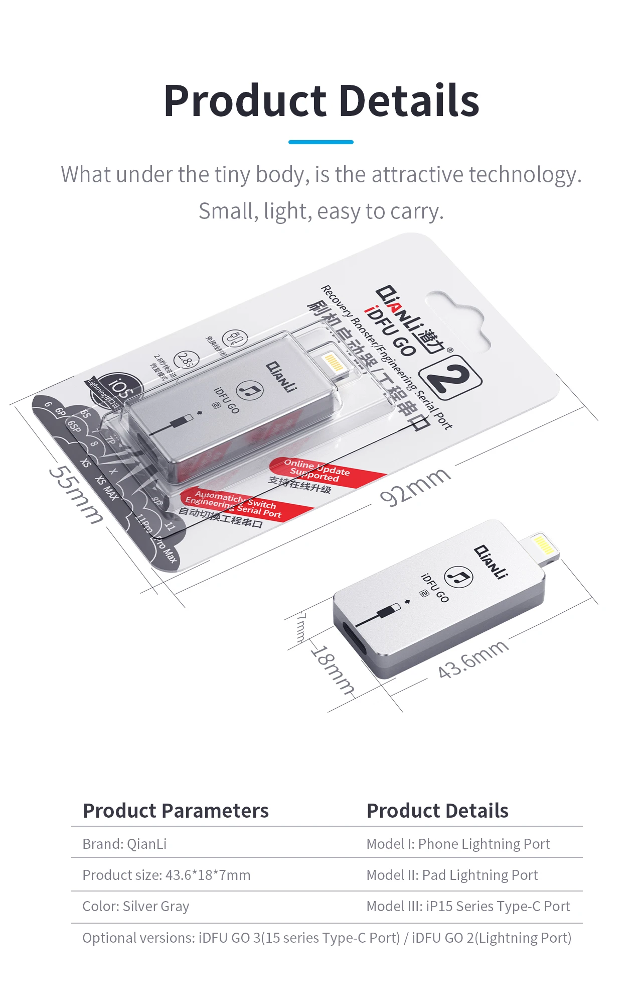 Imagem -06 - Qianli-cabo Idfu go Lightning Restauração tipo c Recovery Booster Ferramenta de Porta Serial de Engenharia para Iphone Série 15 e Ipad ° e °