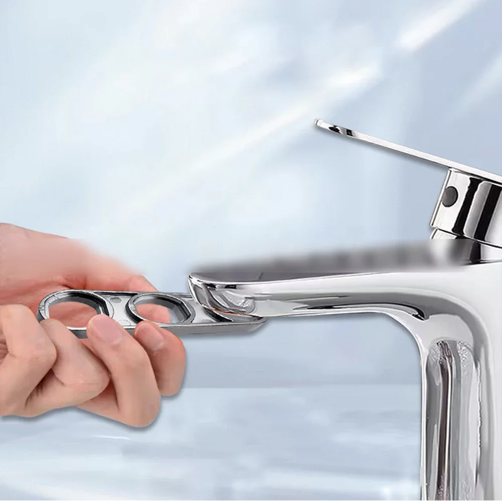 Alat Perbaikan Keran Air Universal Wrench6-in-1, Kunci Aerator Keran, Pengatur Aliran Air, Bubbler Keran, Tukang Ledeng Kamar Mandi