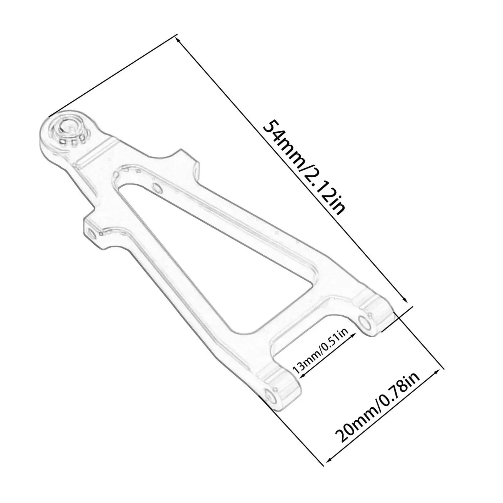 2x piezas de repuesto de brazos oscilantes inferiores delanteros de coche RC escala 1:20 resistente fácil