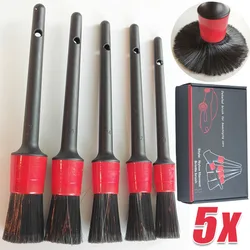 5pcs Detailing Brush Set Car Brushes Car Detailing Brush For Auto Cleaning Dashboard Air Outlet Wheel Wash Maintenance Tool