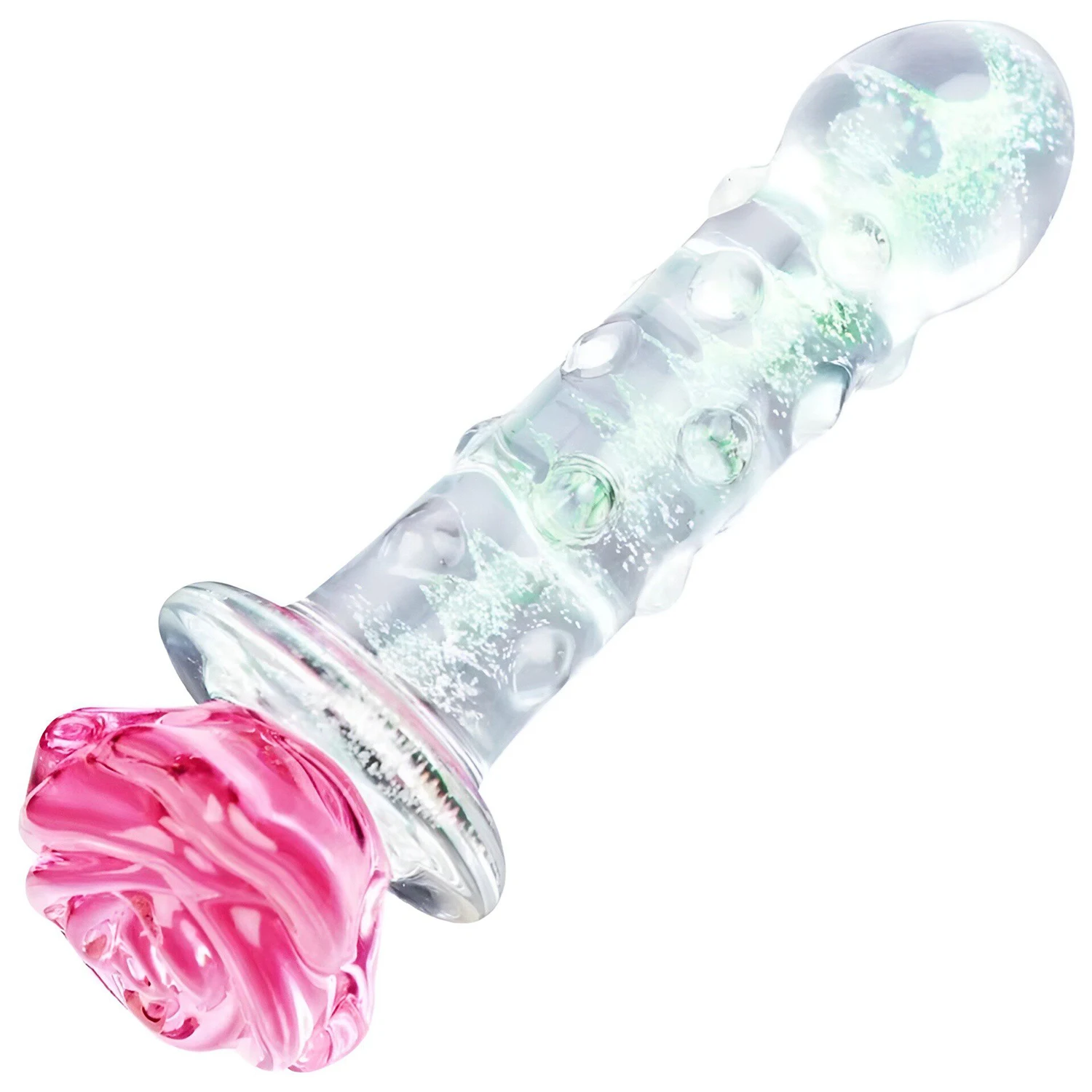 Luminous Glass Dildo Rose Anal Plug Glow in The Dark Butt Plug Anal Beads Penetration Anal Couples Play Adult Sex Toy