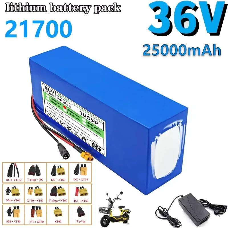 

Built-in BMS Protection Lithium Battery, High Power Replacement Battery, 5A Charger, High Quality, 36V, 25Ah, 21700, 10S5P, 800W