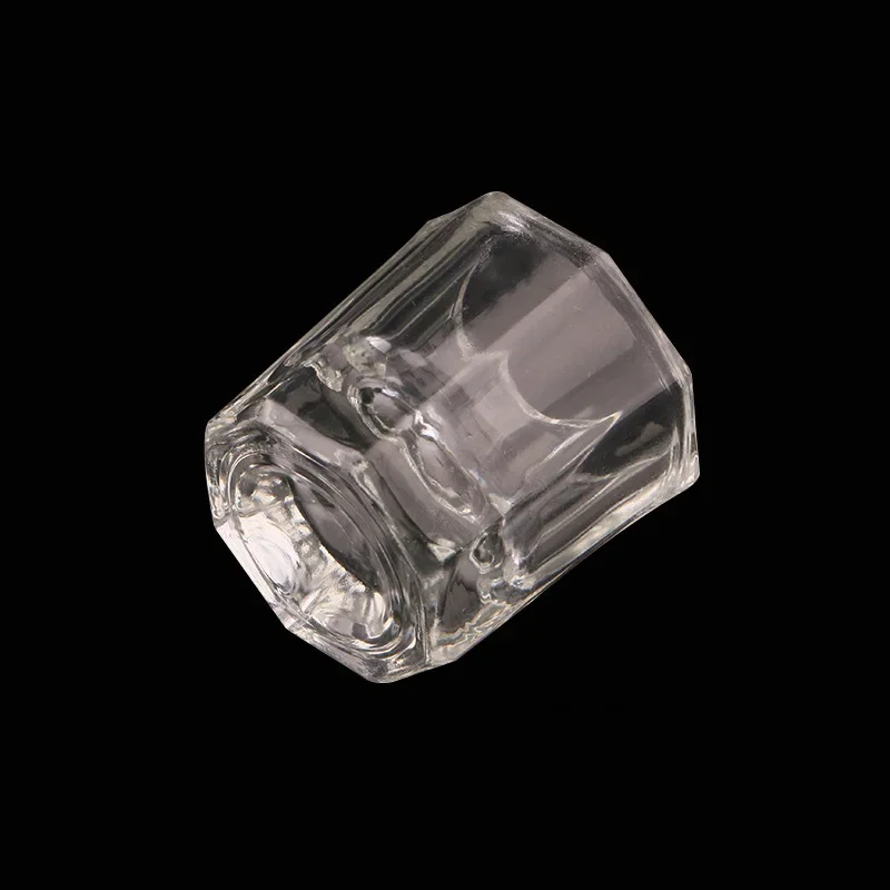 Nowy Nail Art Crystal Glass Acrylic Powder Liquid Nail Cup Dish Lid Bowl Cup Holder Equipment Crystal Glass Nail Art Tools