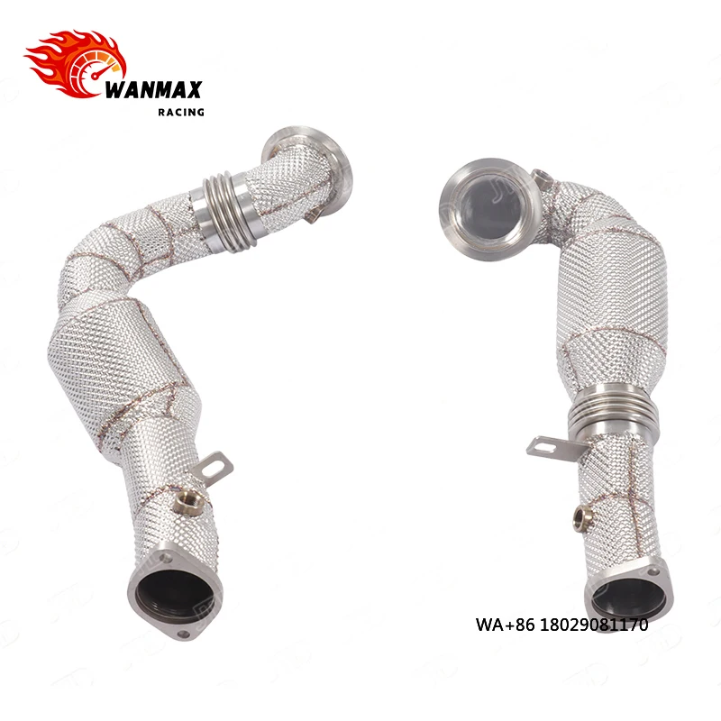 

Высокопроизводительная нержавеющая приемная труба (даунпайп) с теплозащитным экраном для 740 N54 3.0T Turbo, с катализатором, прямая установка, улучшенная версия