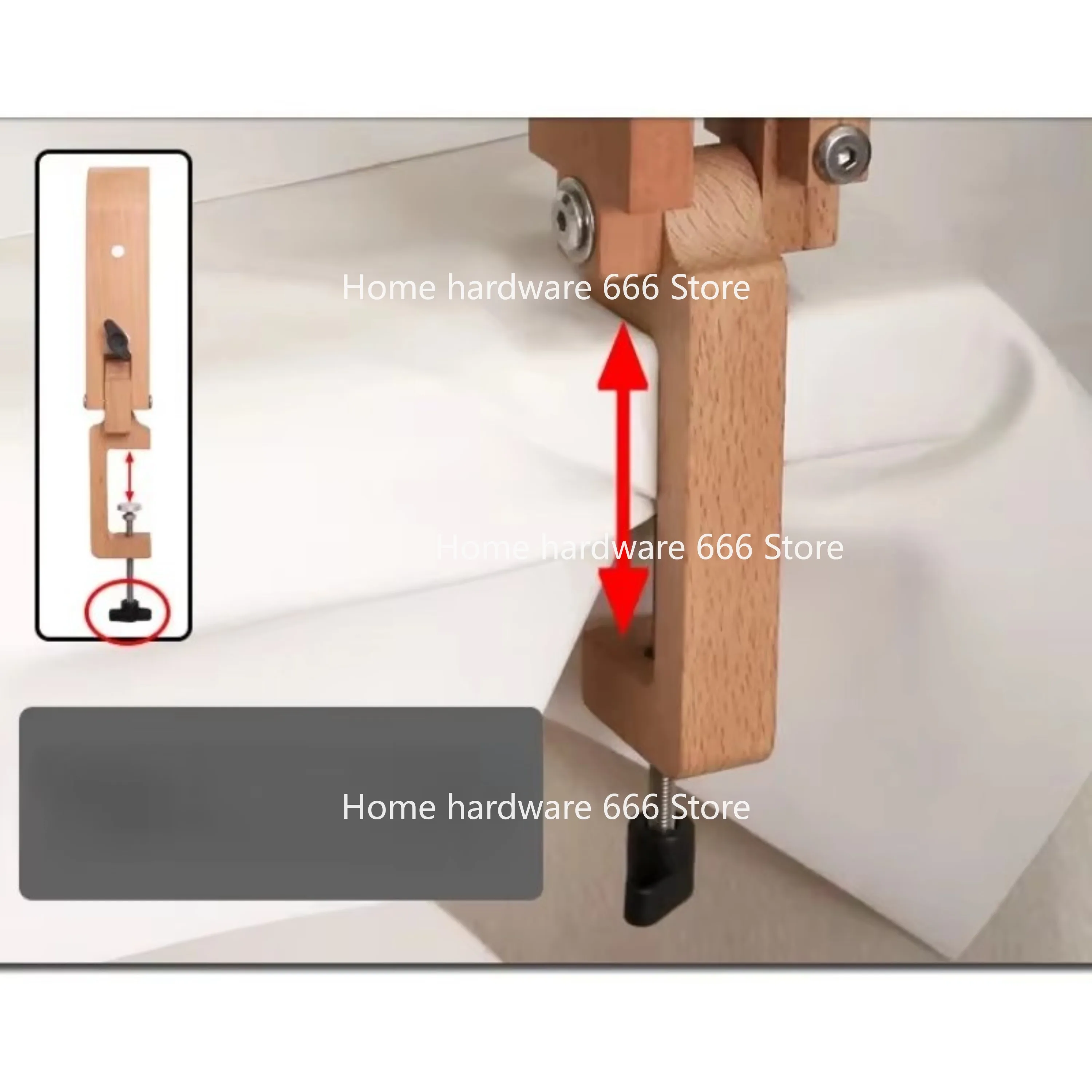 Foldable Wooden Clamp for Pony Lacing, Adjustable Wood, Hand Stitching, DIY Sewing Tools, Leather Craft