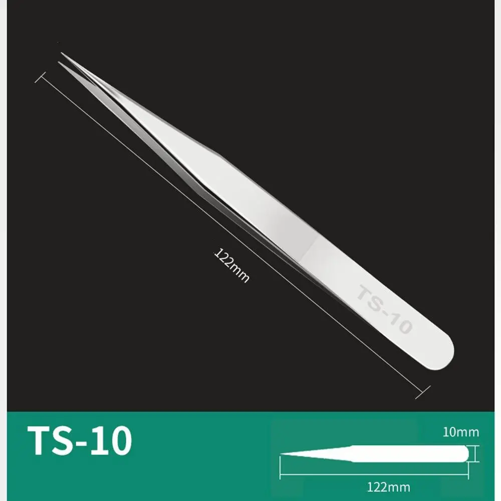 2pc Set Eyelash Extension Anti-Static Tweezers Stainless Steel Curved Straight Professional for 3D Volume Eyelash Extension