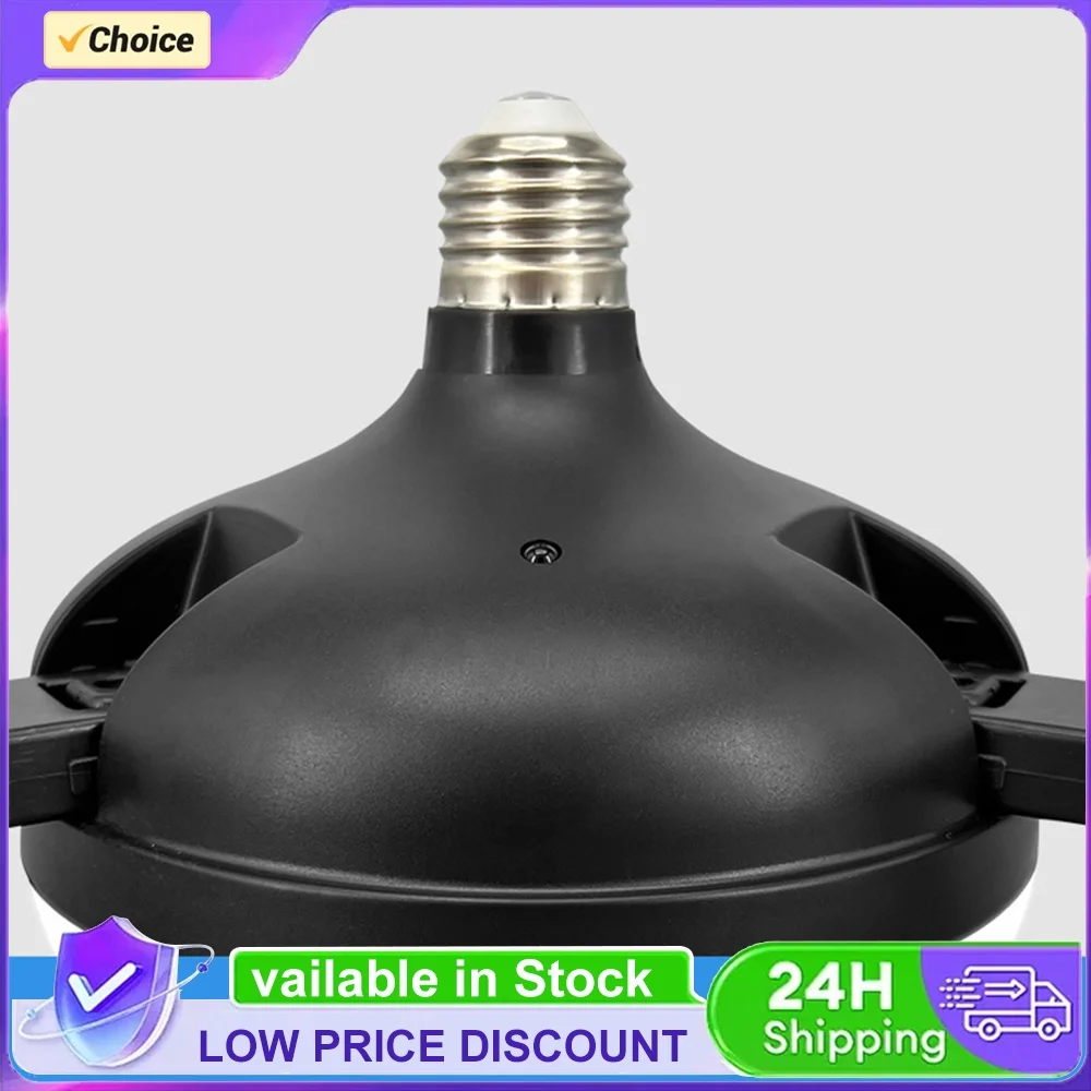 E27 Dimmable LED Socket Drone Fan Light 3-Speed Light Bulb Fans Screw In Ceiling Fan Lamp for Bedroom Kitchen Working Space