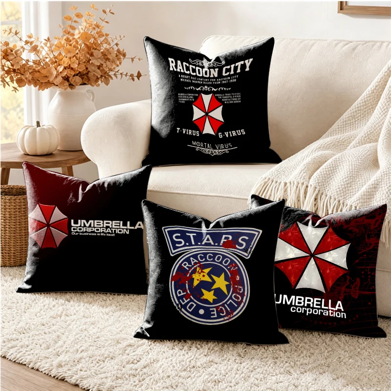 Umbrella Corp Cover Pillowcase Cozy Adorable for Your Sofa Cushion Cover Bedroom Ome Decoration Printing  Cars Decor Pillowcas