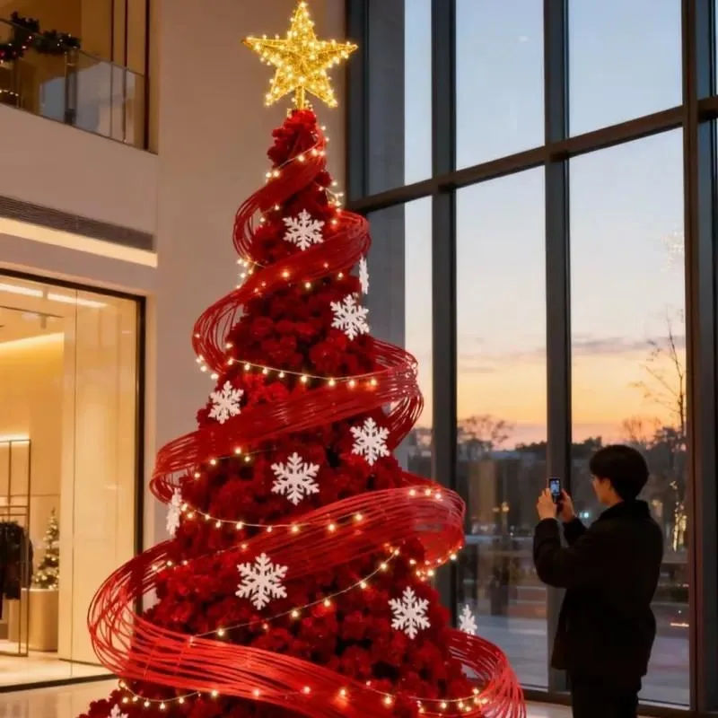 Customizable Giant LED Christmas Tree Metal Frame 5m-50m Outdoor Waterproof Artificial Holiday Lighting Decoration