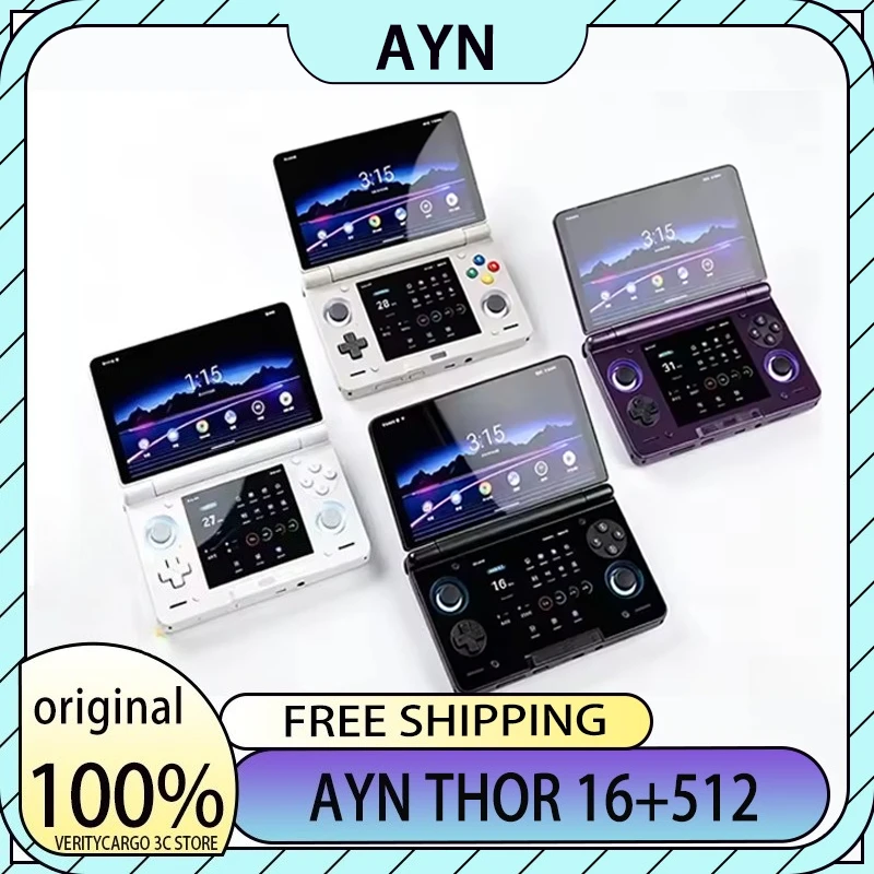 AYN Thor 6'' OLED Dual Screen Gaming Handheld Qualcomm Snapdragon CPU 6000mAh Battery Android 13 Hall Stick Gaming 16+512