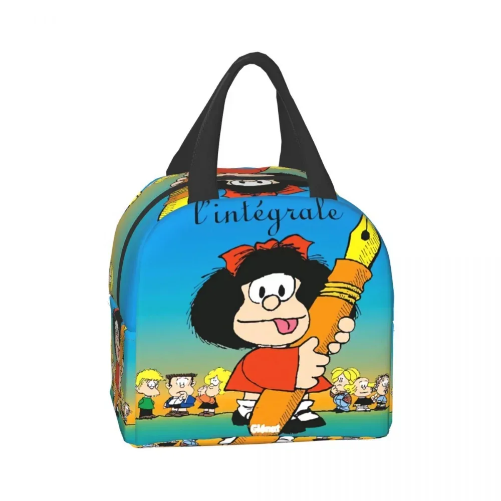 Classic Mafalda Insulated Lunch Bag for Work School Quino Cartoon Mang Warm Cooler Thermal Lunch Box Women Children Picnic Bags