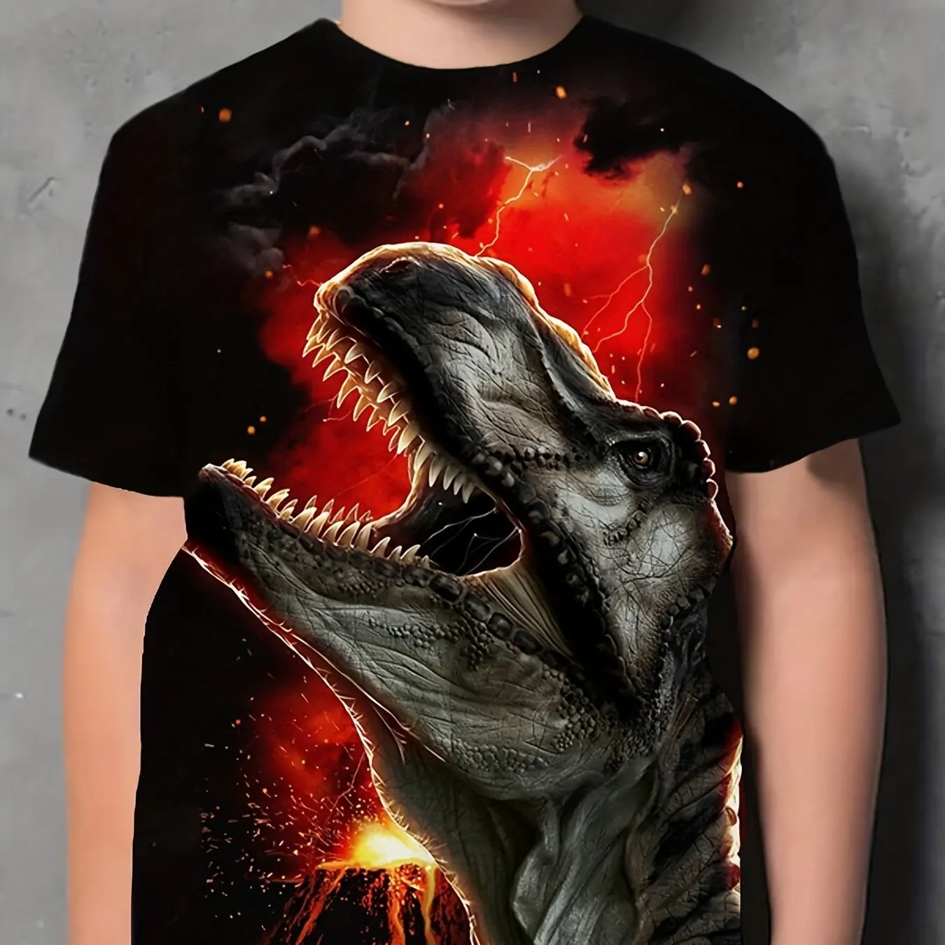 Mode Kleurrijke Dinosaurus 3d Print Kids Meisje Jongen Creatief T-Shirt Casual Korte Mouw Tops Tee Kinderkleding Zomer