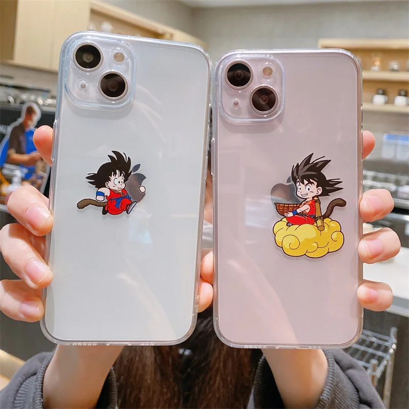 Bandai Dragon Ball Cute Goku Clear Cases for iphone 11 12 13 14 15 16 pro max Xs XR 8 7 Plus Soft Silicone Phonecase Funda