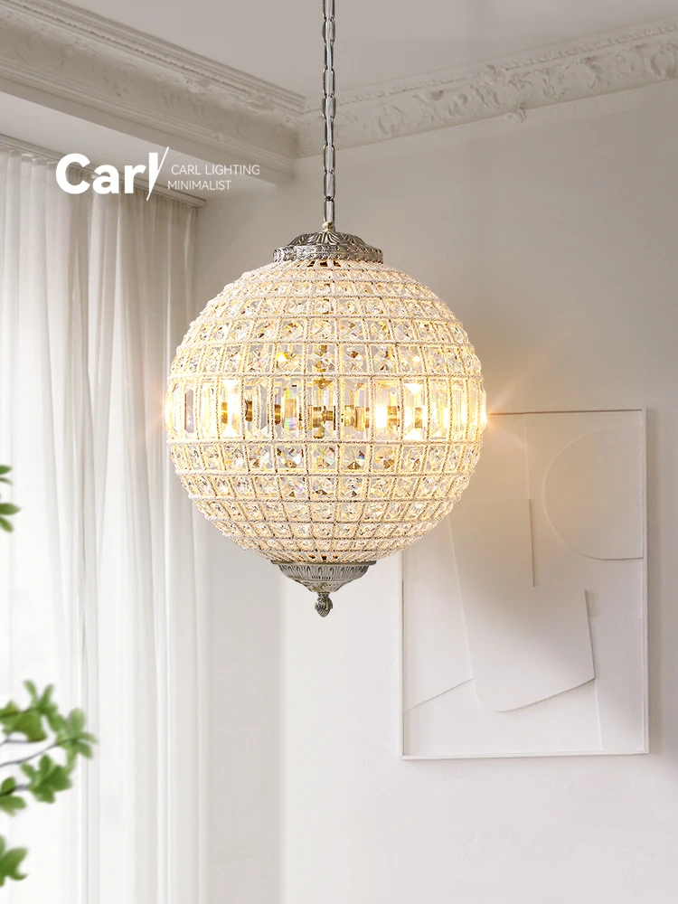 Retro Crystal Chandelier Living Room Bedroom High Sense Designer Light Luxury Main Lamp Ancient Lamp Home Decoration