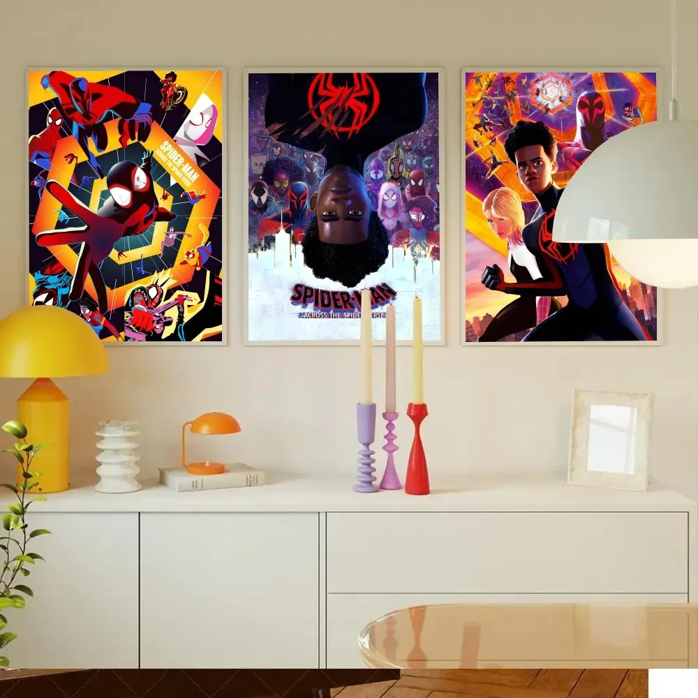 Spider-Man Across The Spider-Verse Posters Stickers Living Room Bedroom Entrance Cafe Wall Art Decoration Painting Aesthetic