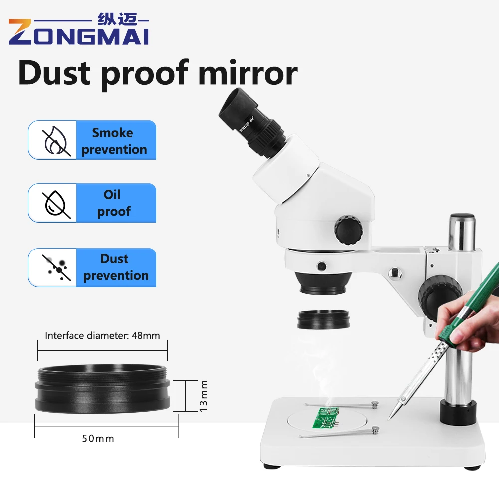 0.5X 0.7X 0.75X 1.5X 2.0X Interface Size 48MM Microscope Objective Increase Magnification Decrease Magnification Dust Filter