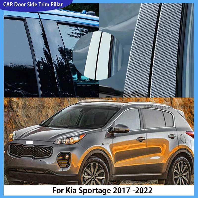 

Fit For Kia Sportage 2017 2018 2019 2020 2021 2022 Glossy Black Pillar Post Door Window Column BC Trim Sticker Cover Decorative