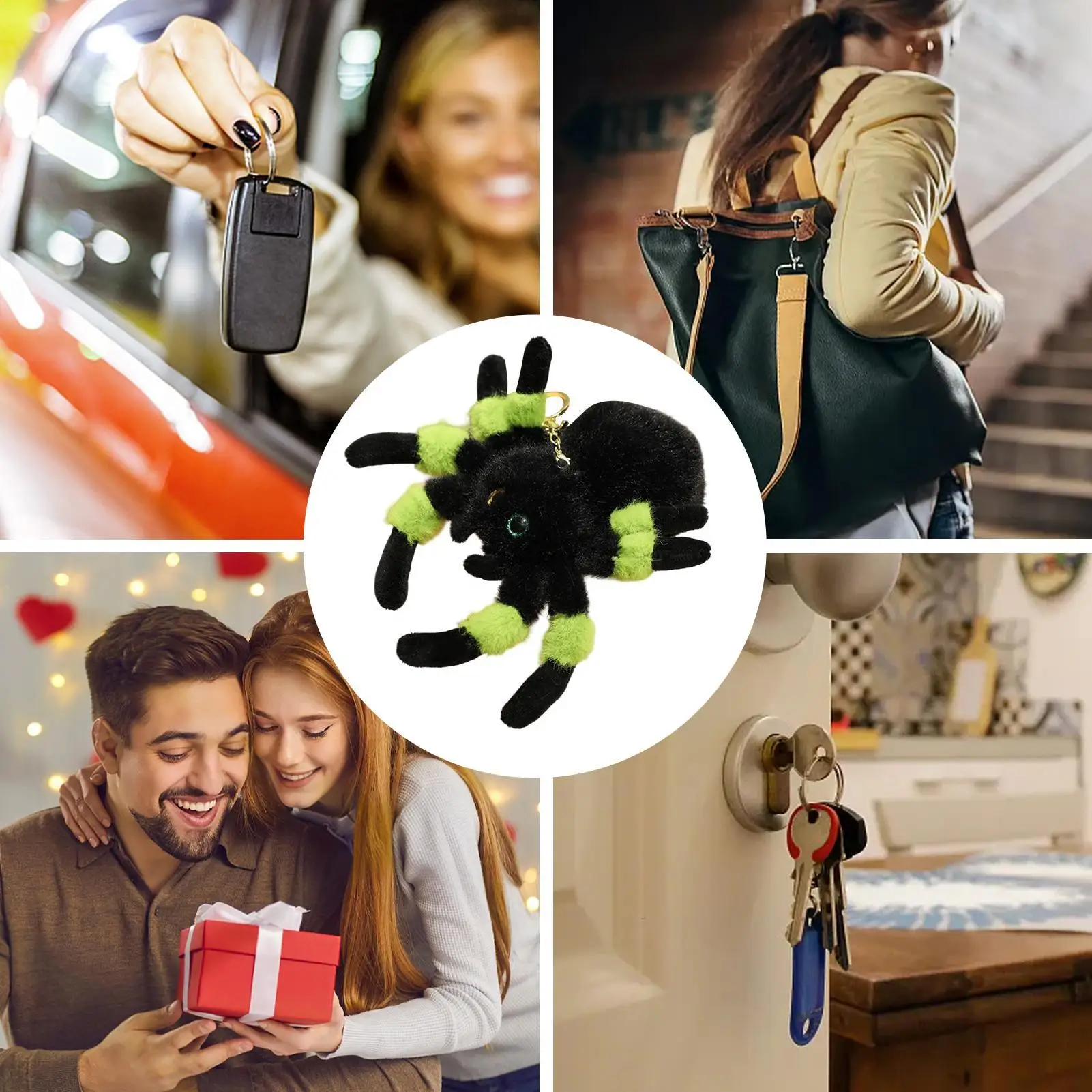 Doll Keychain Cartoon Decoration Cute Spider Plush Keychain For Boys Men Women Children Christmas Birthday Holidays Travel Purse