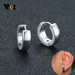 Vnox Assorted Colors Simple Small Hoop Earrings for Women Men Plain Stainless Steel Casual Brincos