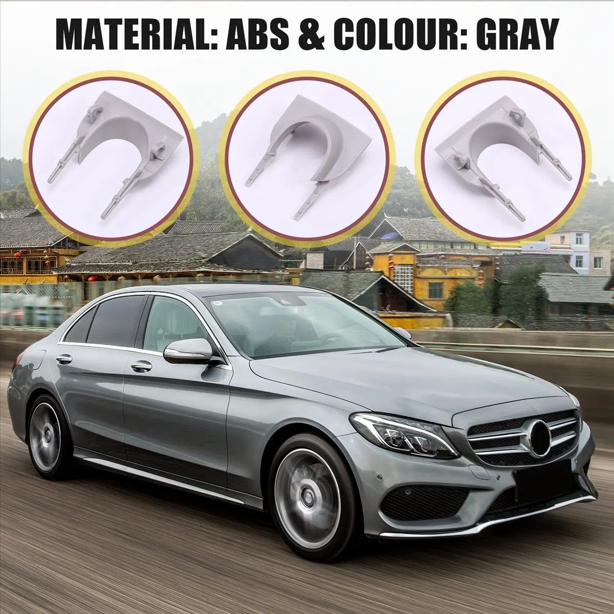 #07V Interior Rear View Mirror Cover Buckle For Mercedes 14-21 LHD Grey,A2058210300,(ABS)