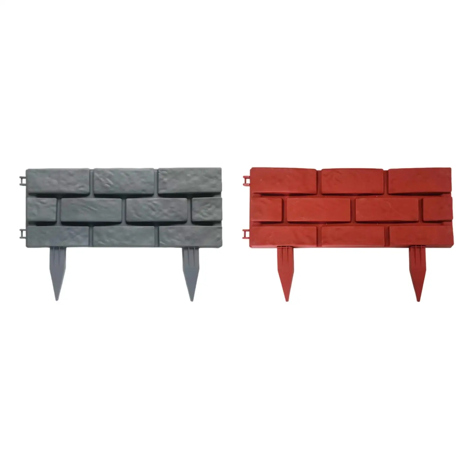 

4 Pieces Garden Fence Imitation Stone Fences Multipurpose Waterproof Fence Border with Stakes for Walkway Landscaping